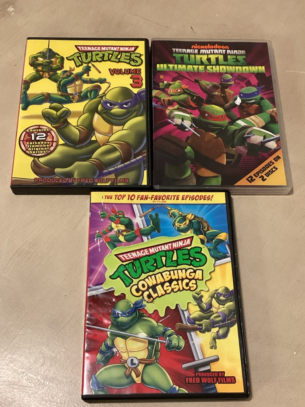 Teenage Mutant Ninja Turtles Vintage DVD Lot Of Three